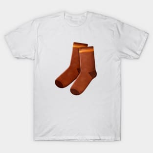 Autumn cozy socks in burgundy color T-Shirt